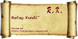 Rafay Kunó névjegykártya